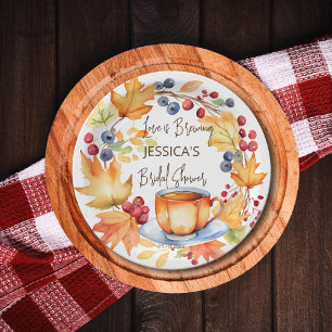 Assiettes En Carton L'amour brasse l'automne nuptiale douche vaisselle