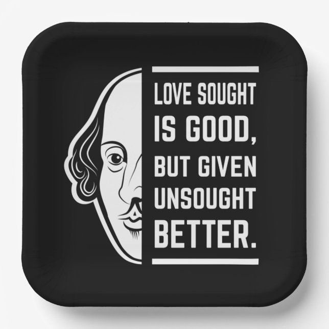 Assiettes En Carton L'Amour Cherché Est Bon Shakespeare La Citation De (Recto)
