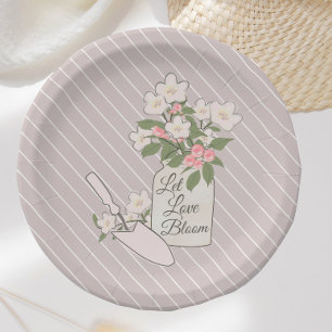 Assiettes En Carton L'amour dans la Fête des mariées de fleurs de fleu