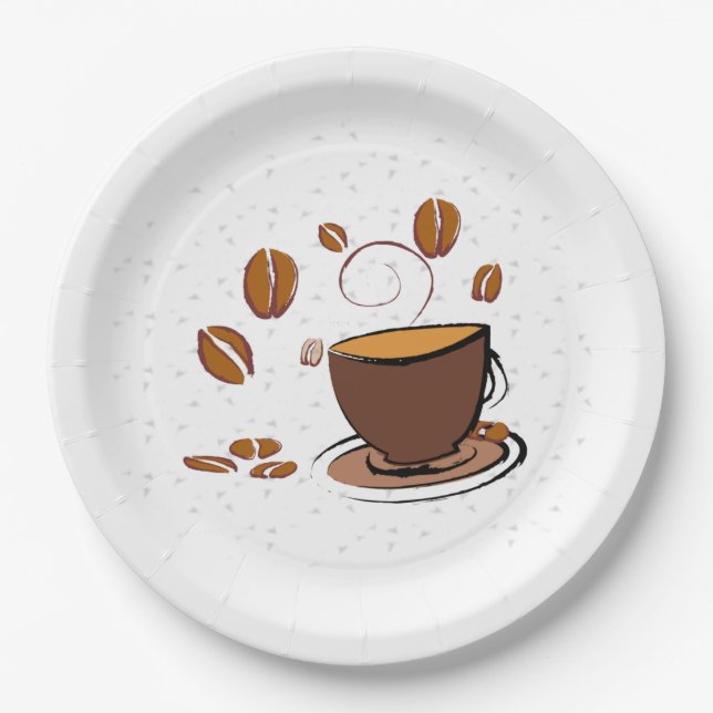 Assiettes En Carton L'amour du café (Devant)