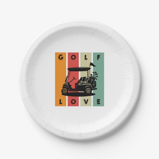 Assiettes En Carton L'amour du golf (Devant)