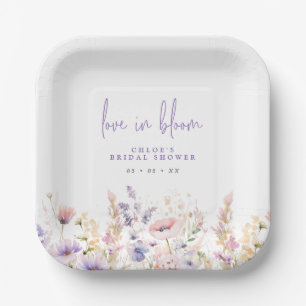 Assiettes En Carton L'amour en fleur de fleurs sauvages de Lilac Fête 
