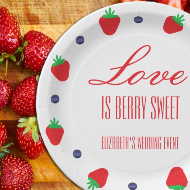 Assiettes En Carton L'amour est Berry Fête des mariées de fruits sucré (Créateur téléchargé)
