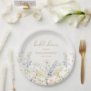 Assiettes En Carton L'amour est en fleurs Mariage Jardin Fête de Marié