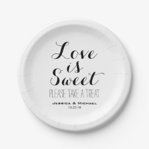 Assiettes En Carton L'amour est sucré personnalisé mariage bonbons gât