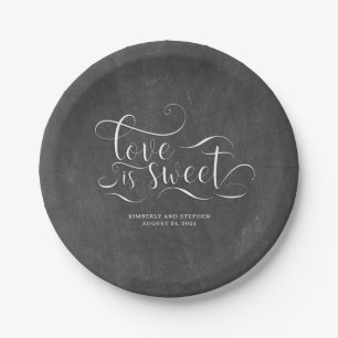Assiettes En Carton L'amour est une douce réception de mariage
