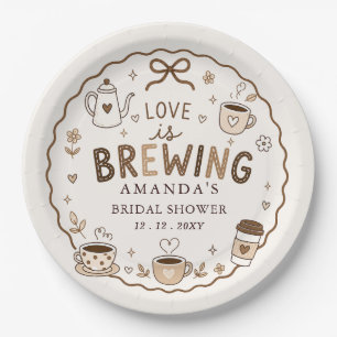 Assiettes En Carton L'Amour Fantaisiste se Prépare un Café Enterrement