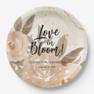 Assiettes En Carton L'amour rustique dans les fleurs de laine de fleur