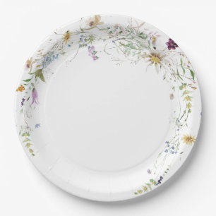 Assiettes En Carton Lancement de mariage à l'aquarelle Wildfire