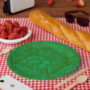 Assiettes En Carton L'anémone en vert de la forêt
