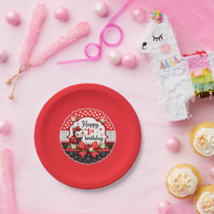 Assiettes En Carton L'anniversaire de la petite coccinelle