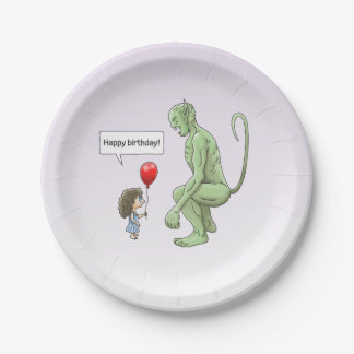 Assiettes En Carton L'anniversaire du Gobelin vert