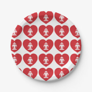 Assiettes En Carton Laotian Erawan 3 Tête Elephant Coeur Drapeau