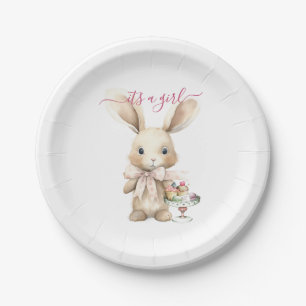 Assiettes En Carton Lapin Baby shower fille