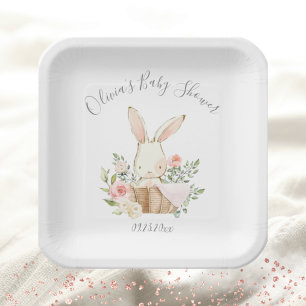 Assiettes En Carton Lapin Blush Rose Lapin Lapin Fille Bébé