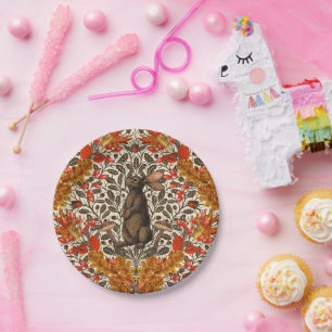 Assiettes En Carton Lapin d'automne sur blanc