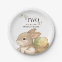 Lapin de 2e anniversaire Pâques modifiable Hop Two