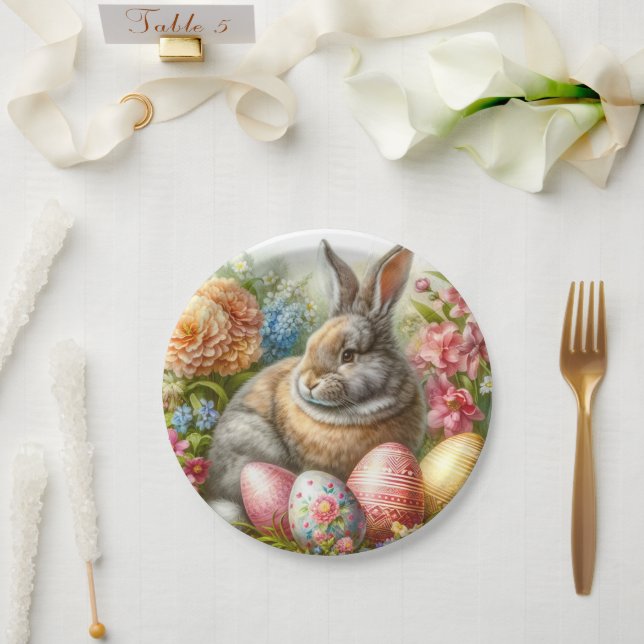 Assiettes En Carton Lapin de Pâques (Mariage)