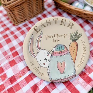 Assiettes En Carton Lapin de Pâques et œuf à l'aquarelle. Pâques est a