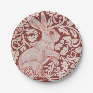 Assiettes En Carton Lapin Lapin Lièvre Rouille Rouge Woodland Art