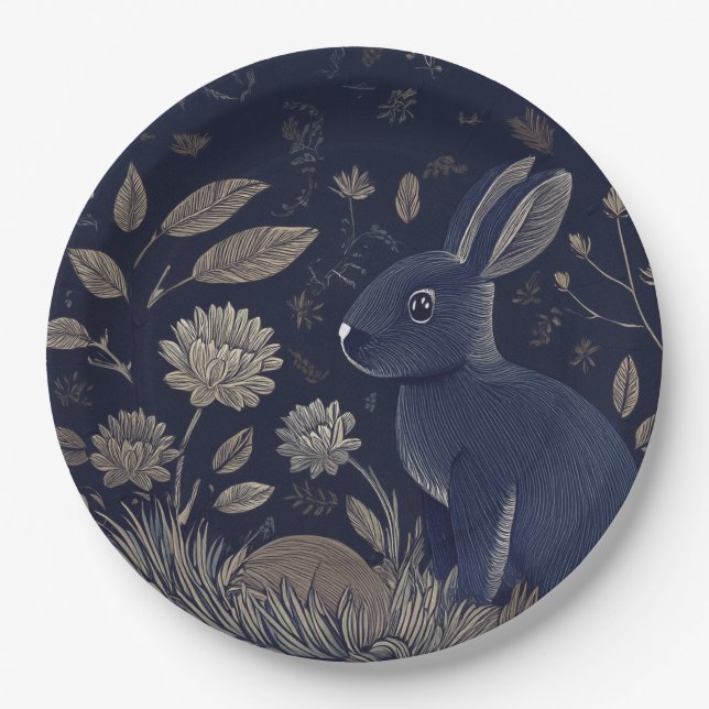 Assiettes En Carton Lapin Whimsical (Devant)