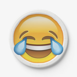 Assiettes En Carton Larmes pleurantes riantes d'emoji de joie