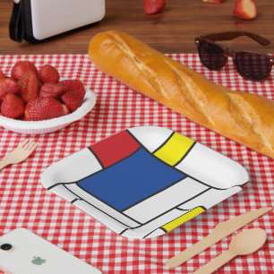 Assiettes En Carton L'Art Moderne Mondrialiste Minimaliste Géométriq