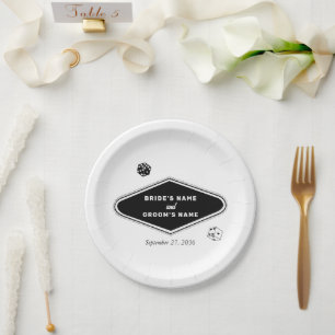 Assiettes En Carton Las Vegas Casino Destination Mariage Noir Blanc
