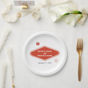 Assiettes En Carton Las Vegas Casino Destination Mariage Rouge Blanc