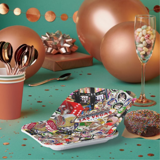 Assiettes En Carton Las Vegas Icons - Gamblers Delight (Multi)