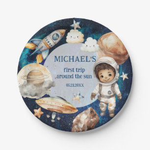 Assiettes En Carton L'Astronaut Espace Premier Voyage Autour Du Soleil