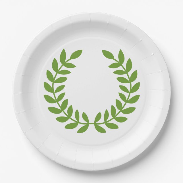 Assiettes En Carton Laurel Wreath (Symbole grec ancien) (Devant)