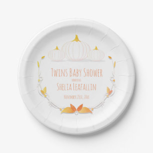 Assiettes En Carton L'automne blanc de citrouille jumelle la plaque à