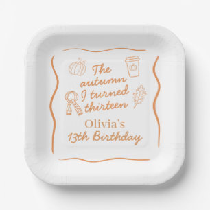 Assiettes En Carton L'automne de mes treize ans d'anniversaire