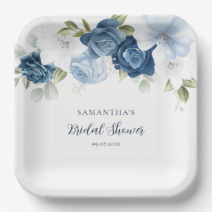 Assiettes En Carton Lavage à l'eau Floral Script Mariage Moderne