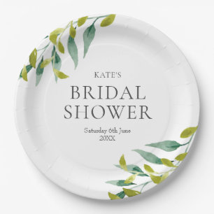 Assiettes En Carton Lavage de printemps Prairie Feuilles Mariage