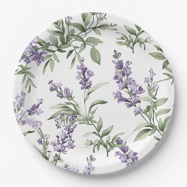 Assiettes En Carton Lavande, (Devant)