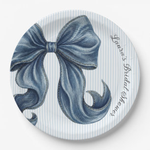 Assiettes En Carton Lavande de mariage de douche en jeans bleus