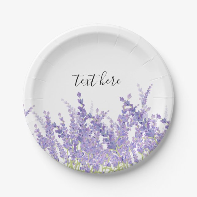 Assiettes En Carton lavande, élégant, moderne, tendance, floral, viole (Devant)