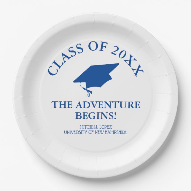 Assiettes En Carton L'aventure commence la graduation (Devant)