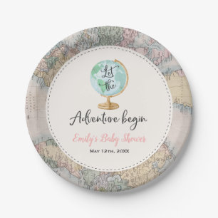 Assiettes En Carton L'aventure commence la plaque à papier 7" de baby
