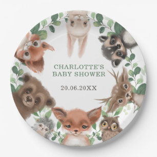Assiettes En Carton Le baby shower branché des animaux de la forêt
