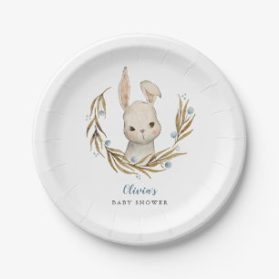 Assiettes En Carton Le Baby shower de la flore de Bunny Blue