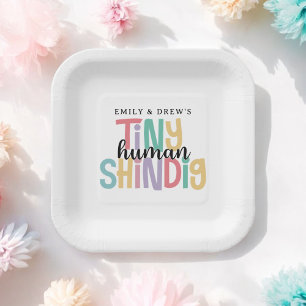 Assiettes En Carton Le Baby shower de minuscule Shindig Humain Cute Co