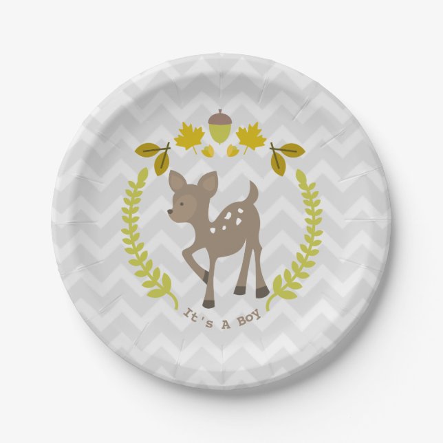 Assiettes En Carton Le Baby shower des cerfs (Devant)