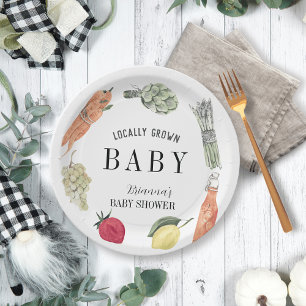 Assiettes En Carton Le Baby shower des fermiers cultivés localement