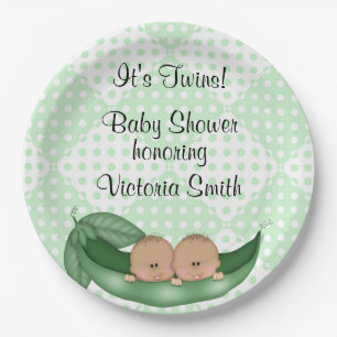 Assiettes En Carton Le baby shower jumelle des pois dans une cosse