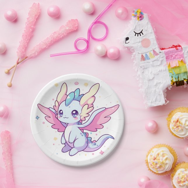 Assiettes En Carton Le Baby shower mythique du Dragon moderne (Fête)