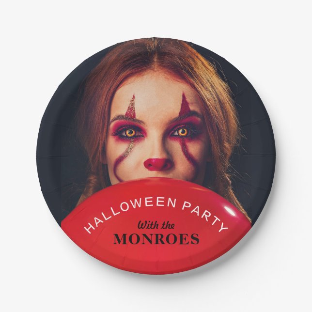 Assiettes En Carton Le ballon du diable, parti d'Halloween (Devant)