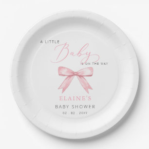 Assiettes En Carton Le bébé est sur le chemin Baby shower de la fille 